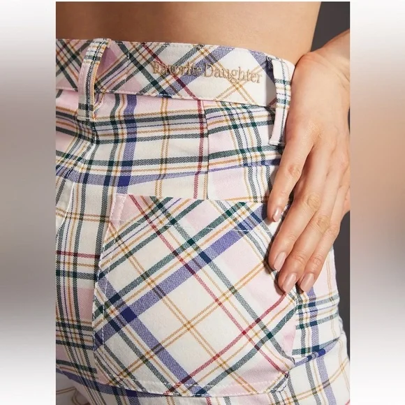 Favorite Daughter Plaid Pants in Pink, Blue, and White 34 - Picture 14 of 16